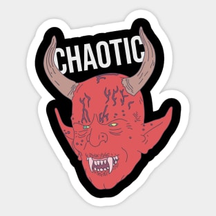 Chaotic Evil - Devil Chaotic Text - Roleplaying Sticker